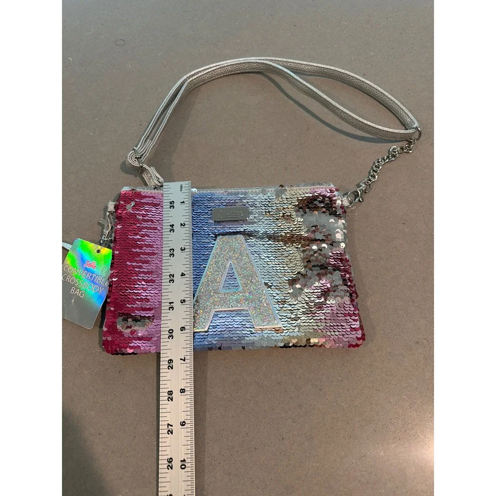 Justice Girls Ombre Flip Sequin Initial A Convertible Crossbody Bag NEW